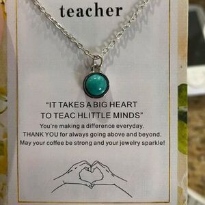 Teacher Appreciation Faux Turquoise Necklace